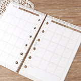 Decorative refill set [mini 6-hole] system notebook<br> <span>Floral pattern, simple, monthly, weekly, memo: also suitable for fountain pens, lily of the valley, bluebell, children, extracurricular activities, study, cram school</span>