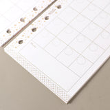 Decorative refill set [mini 6-hole] system notebook<br> <span>Floral pattern, simple, monthly, weekly, memo: also suitable for fountain pens, lily of the valley, bluebell, children, extracurricular activities, study, cram school</span>