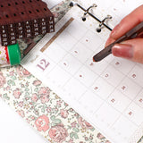 Decorative refill set [mini 6-hole] system notebook<br> <span>Floral pattern, simple, monthly, weekly, memo: also suitable for fountain pens, lily of the valley, bluebell, children, extracurricular activities, study, cram school</span>