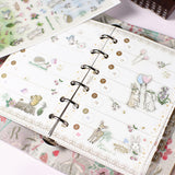 Decorative refill set [mini 6-hole] system notebook<br> <span>Floral pattern, simple, monthly, weekly, memo: also suitable for fountain pens, lily of the valley, bluebell, children, extracurricular activities, study, cram school</span>