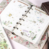 Decorative refill set [mini 6-hole] system notebook<br> <span>Floral pattern, simple, monthly, weekly, memo: also suitable for fountain pens, lily of the valley, bluebell, children, extracurricular activities, study, cram school</span>