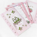 イチゴとうさぎ★レフィルセット ピンク<br>【ミニ6穴 】システム手帳<br><span>可愛い 月間マンスリー・週間ウィークリー・メモ：万年筆にも  イチゴ　たれ耳うさぎ</span>