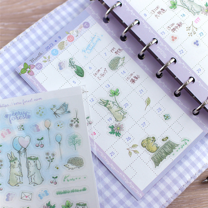 デコできるレフィルのメモ単品<br>【ミニ6穴 】システム手帳<br><span>花柄　シンプル　万年筆にも  スズラン　ブルーベル　子供 習い事 勉強 塾</span>