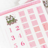 イチゴとうさぎ：シール二種類★インデックスシール・透明シール ピンク★イチゴの季節シリーズ システム手帳に 手帳デコ コラージュ ステッカー 手帳とお揃い うさぎ・垂れ耳うさぎ