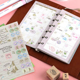 デコできるレフィルセット<br>【ミニ6穴 】システム手帳<br><span>花柄　シンプル　月間マンスリー・週間ウィークリー・メモ：万年筆にも  スズラン　ブルーベル　子供 習い事 勉強 塾</span>