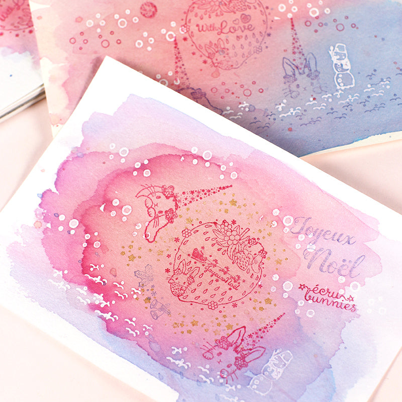 Ukidel (Shachihata)<br> Stamp pad that makes the impression stand out when painted over Stamps Card making Scrapbooking