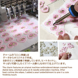 刺繍チャーム付き★ボールペン【ユニボールワン P】0.38mm ピンク もも：イチゴとうさぎイラスト