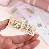 うさねこ スタンプ 二人のうさぎちゃん 猫スタンプ イチゴの季節シリーズ ネコ好き ネコスタンプ  うさぎ 垂れ耳うさぎ 手帳付箋 カード作り はんこ