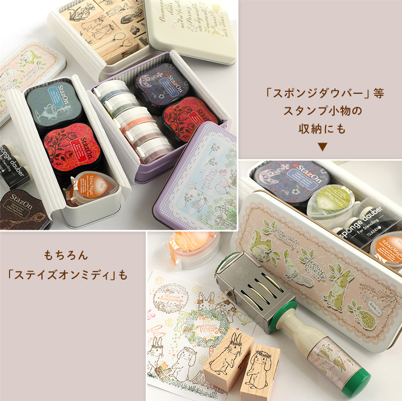 Also in cookie cans [Stamp full set 21 points]<br> Strawberry season series Ekuryu no Mori with box<br> <span>Rabbit Lop-eared Rabbit Cat Cat Strawberry Sweets Macaron Notebook Sticky New Year's Card/Christmas Postcard Making<br></span>