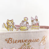 strawberry season series<br> [Wildcat sweet egg set 8 points]<br> <span>Wildcat Cake Egg Canelé Candy Notebook Sticky Notes New Year's Card/Christmas Postcard Making Stamp<br></span>
