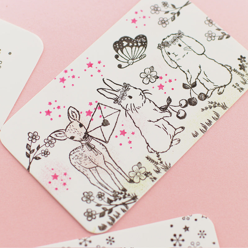 封筒　ラブレター 封印にも えくりゅの森　花祭りシリーズ 年賀状・クリスマスカード ポストカードにも はんこ 手帳付箋　カード作り