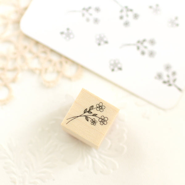 小さなお花ブーケ バスケットに入れるのも えくりゅの森　花祭りシリーズ 年賀状・クリスマスカード ポストカードにも はんこ 手帳付箋　カード作り