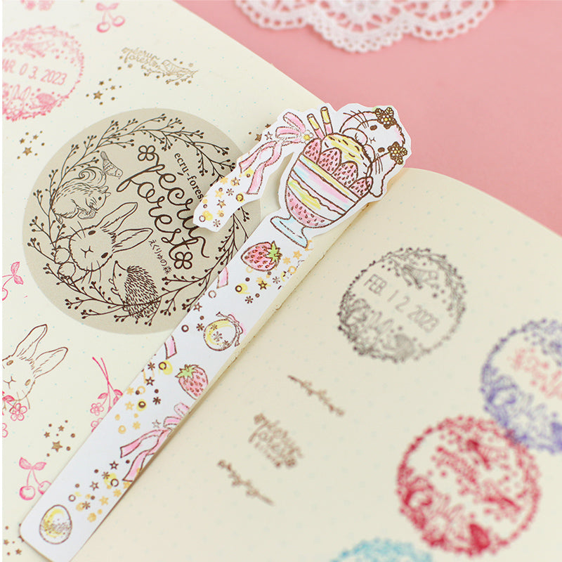 Glitter Ribbon Stamp: Strawberry Season Series Strawberry Sweets<br> <span>Notebook Sticky Notes New Year's Cards/Christmas Postcard Making Stamps<br></span>