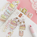 strawberry season series<br> [8 sweets rabbit stamp set]<br> <span>Rabbit Lop-eared rabbit Cake Macaron Strawberry parfait<br> Notebook Sticky Notes New Year's Cards/Christmas Postcard Making Stamps<br></span>