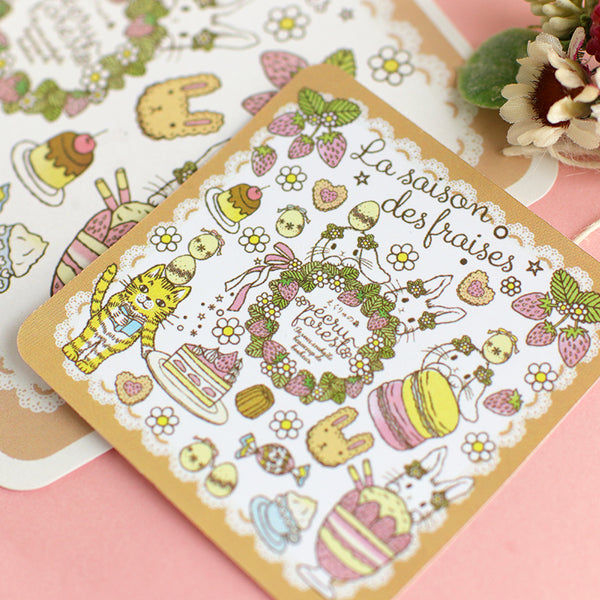 2 Egg Stamps: Strawberry Season Series 2 Types Set Easter Egg<br> <span>Notebook Sticky Notes New Year's Cards/Christmas Postcard Making Stamps<br></span>