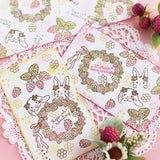 Two Rabbits Strawberry Season Series<br> <span>Rabbit Lop-eared Rabbit Notebook Sticky Notes New Year's Card/Christmas Postcard Making Stamp<br></span>