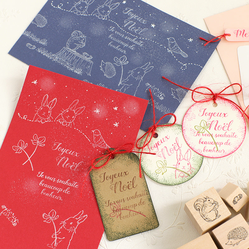  単品も【フランス語 文字のスタンプ】カード作りに メルシーボークー・メリークリスマス・あけましておめでとう<br>ポストカード作り　メッセージカードに　年賀状　クリスマスカード　ハンドメイド